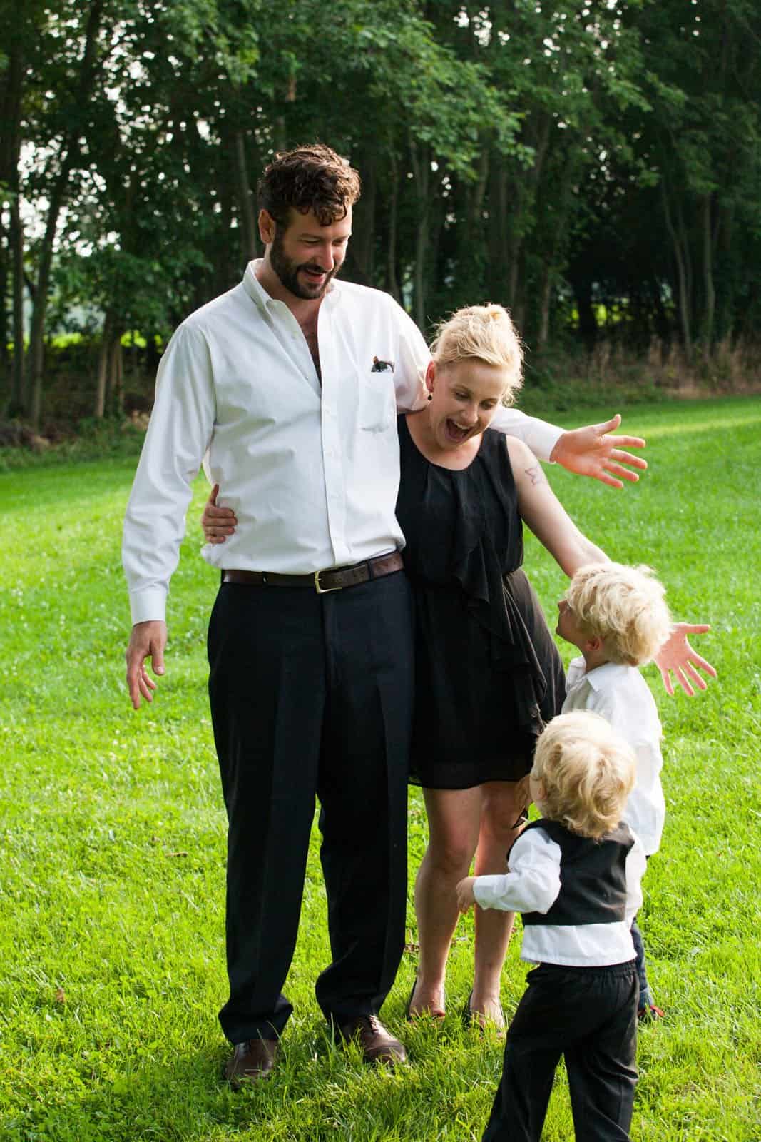 mother and father excited about kids